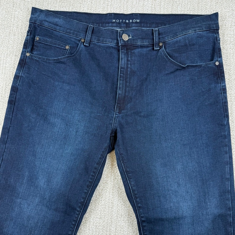 Mott & Bow Mens 38x30 Dark Wash Slim Fit Stretch Denim Blue Jeans